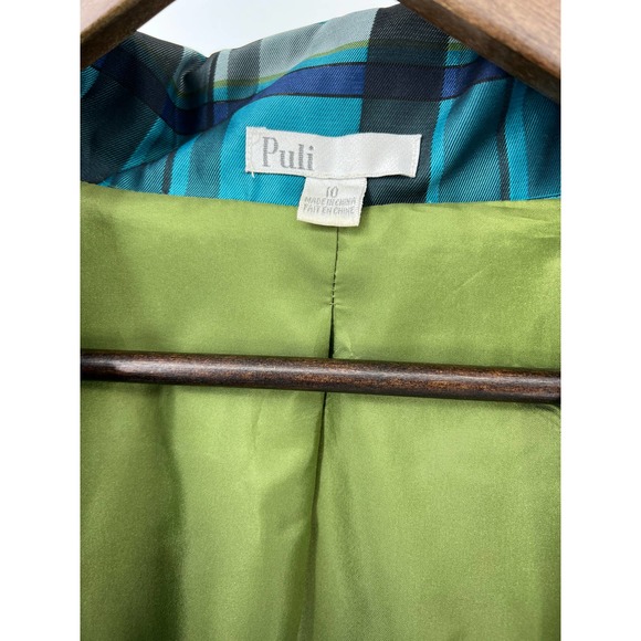 Puli Plaid Blazer Jacket Button Front Lined Women's Size 10 - Picture 3 of 11